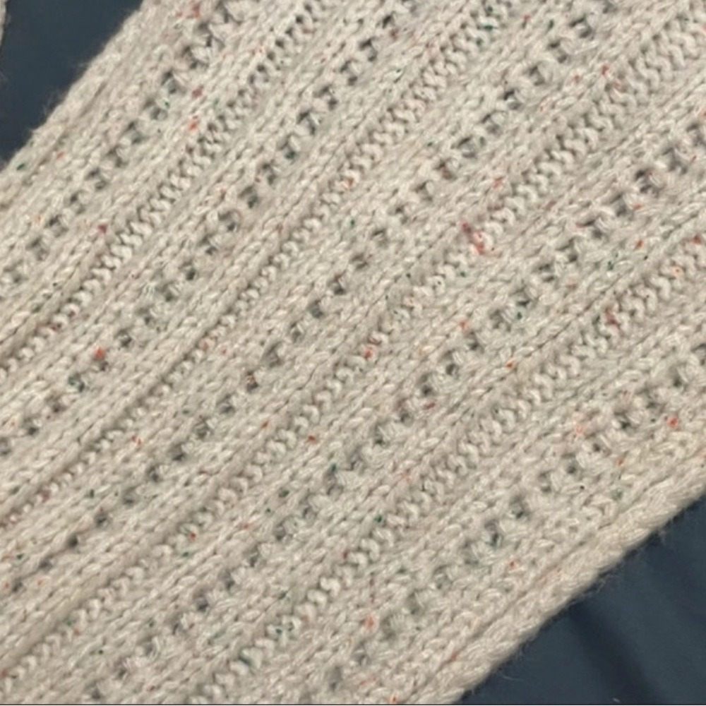Cream Rib Knit Scarf - Picture 4 of 5